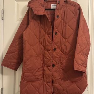 Old Navy Quilted Puffer Coat in Rust